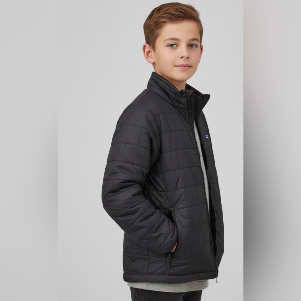 Patagonia Kids' Black Nano Puff Brick Quilted Insulated Jacket | Sz: Large (12)